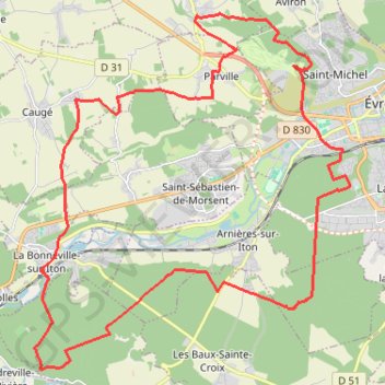 35 kil autour d'Evreux GPS track, route, trail