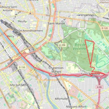 Paris - Polygone de Vincennes GPS track, route, trail