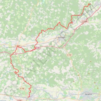 GR646 Randonnée de Rougerie Saint Astier à Port-Sainte-Foy-et-Ponchapt (Dordogne) GPS track, route, trail