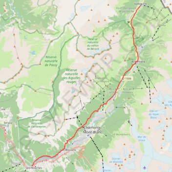 De Vallorcine aux Houches GPS track, route, trail
