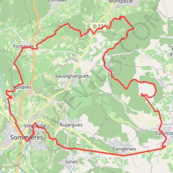Pays de Sommières - Les Châteaux du Sommiérois GPS track, route, trail