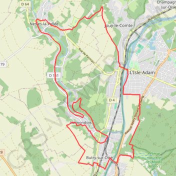 Vallée de Nesles GPS track, route, trail
