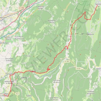 GTV - Tour du Vercors à pied - Saint-Laurent-en-Royans - Autrans GPS track, route, trail