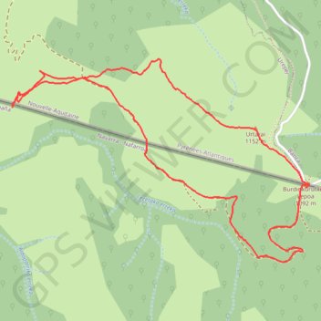 URTARAY et crêtes du LEZETAKO Kaskoa GPS track, route, trail