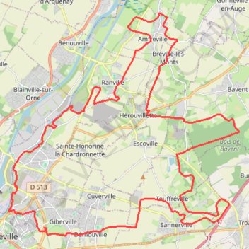 Démouville GPS track, route, trail