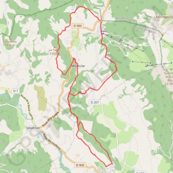 Tour du Château de Montclar GPS track, route, trail