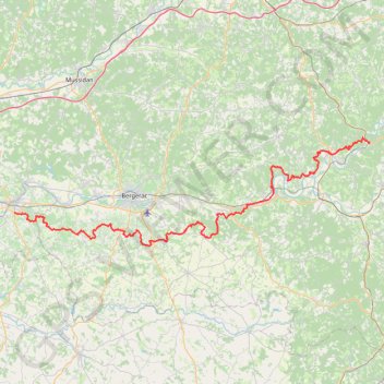 GR6 De Sainte Foy-la-Grande (Gironde) à Eyzies-de-Tayac-Sireuil (Dordogne) GPS track, route, trail
