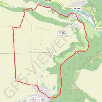 Les marais de Feigneux et de Pondron GPS track, route, trail
