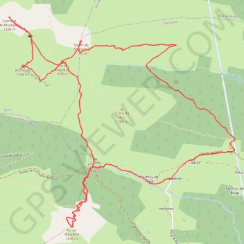 Randonnée Mustayou , Souturou , Biscacou et Saraillé GPS track, route, trail