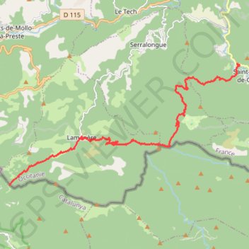 De Saint-Laurent-de-Cerdans au col de Malrens GPS track, route, trail