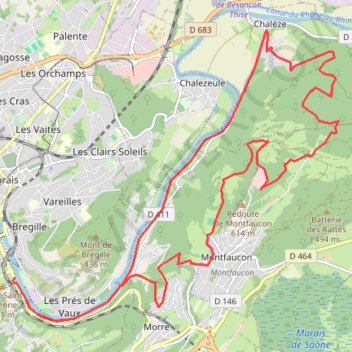 Montfaucon - Besançon GPS track, route, trail