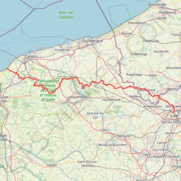Lille - Calais GPS track, route, trail