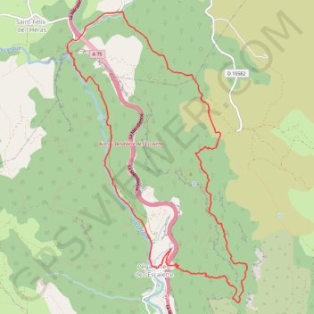 Le pas de l'Escalette depuis Pégairolles GPS track, route, trail