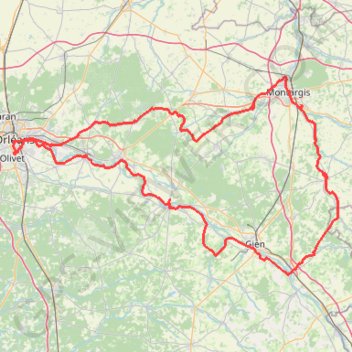 Montargis - Briare - Orléans - Montargis par les canaux et La Loire GPS track, route, trail