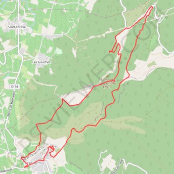 De Méthamis au four à chaux par la Gorge de la Nesque GPS track, route, trail