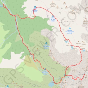 Mont Valier par la vallée du Ribérot GPS track, route, trail