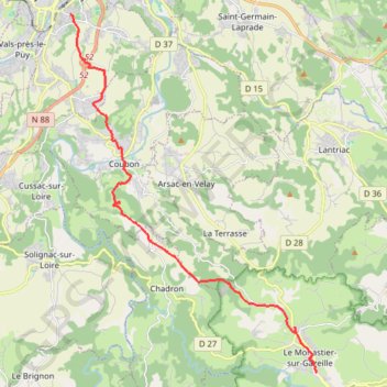 Le Puy - Le Monastier GPS track, route, trail