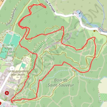 Footing Saint Sauveur GPS track, route, trail