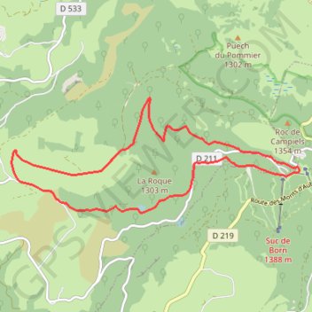 La Maison Forestière des Rajals GPS track, route, trail