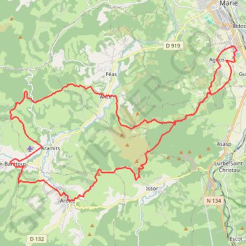 Ance Arette Etche50km970m GPS track, route, trail
