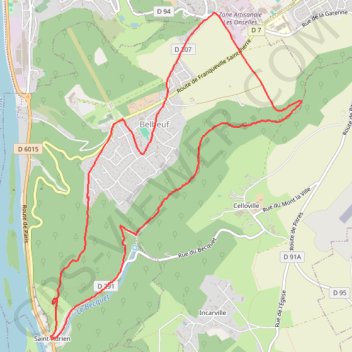 Randonnée Belbeuf GPS track, route, trail