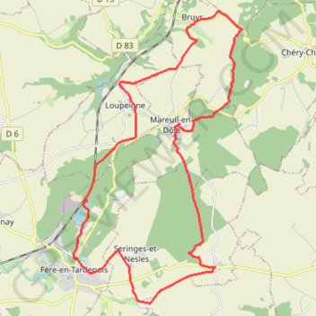 Châteaux du Tardenois GPS track, route, trail
