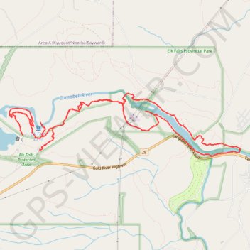 Elk Falls Provincial Park Campground Loop via Millenium trail GPS track, route, trail