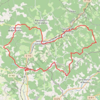 Circuit Préhistoire - Sauveterre-la-Lémance GPS track, route, trail