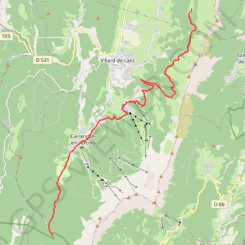 Vercors Quatre Montagnes-cabane de Carrette les Allières GPS track, route, trail