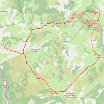 Le Coeur d'Hérault à vélo - Le cirque de Navacelles et les grands causses GPS track, route, trail