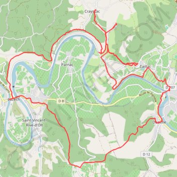 Boucle vtt Douelle-Luzech-Douelle GPS track, route, trail