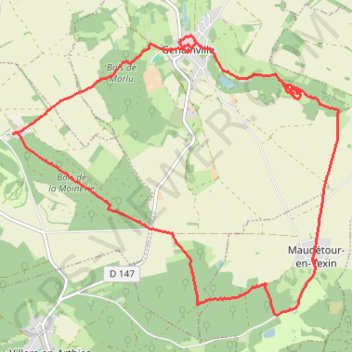 Genainville (site archéologique) (95) GPS track, route, trail