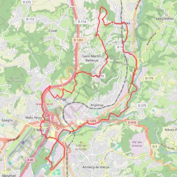 Annecy-le-Vieux - Metz-Tessy - Saint-Martin-Bellevue - Bords du Fier GPS track, route, trail