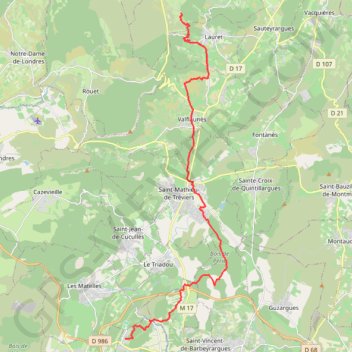 Grande Traversée de l'Hérault - de Saint-Sauveur au Mas Neuf GPS track, route, trail