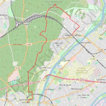 Randonnée de Saint-Germain à Maisons-Laffitte GPS track, route, trail