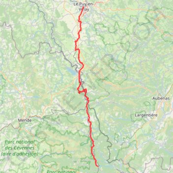 GR700 Du Puy-en-Velay (Haute-Loire) à Chamborigaud (Gard) GPS track, route, trail