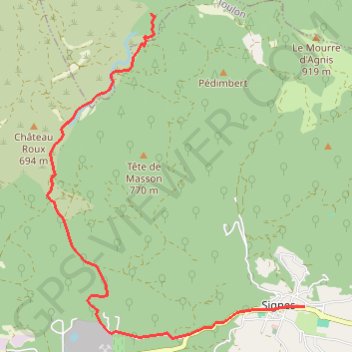 Balade Signes - lauzières - chibron GPS track, route, trail