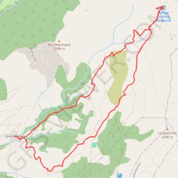 Refuge du Nan du Beurre GPS track, route, trail