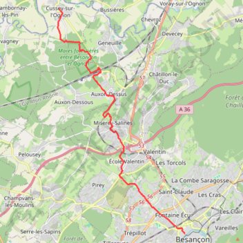 Vff43-da-cussey-sur-lognon-besancon-pont-battant GPS track, route, trail