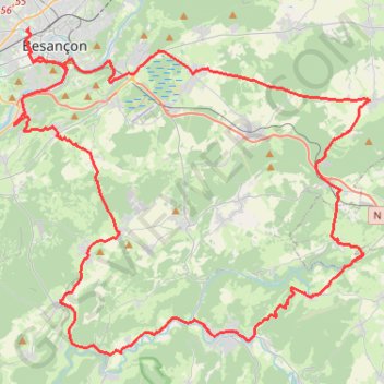 Besançon - Epeugney - Ornans - Naisey GPS track, route, trail