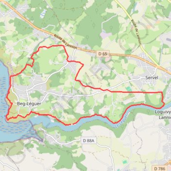 Lannion - Beg Hent, cale de Pors Nevez GPS track, route, trail