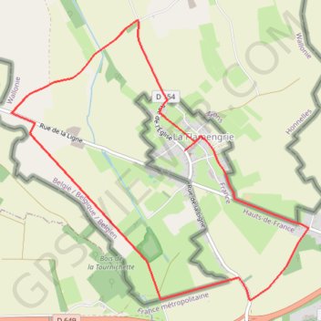 Circuit des bornes frontières - La Flamengrie GPS track, route, trail