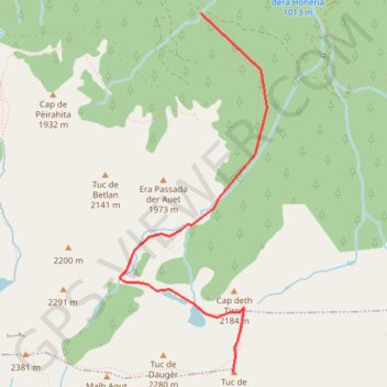 Tuc de Cauilha par les estanhs de Cauilha GPS track, route, trail