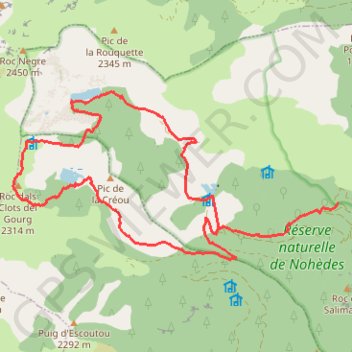 Tour des lacs de Nohedes GPS track, route, trail