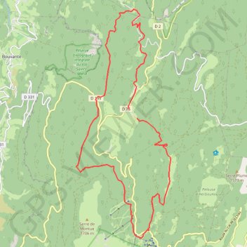 Forêt de Lente Montagne de Pélandré (Vercors) GPS track, route, trail