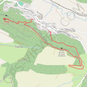 Roquefort - Sentier des Échelles GPS track, route, trail