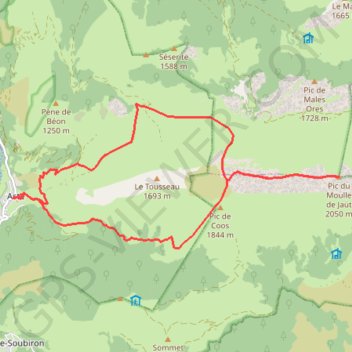 Moulle de Jaut despuis Asté-Béon GPS track, route, trail