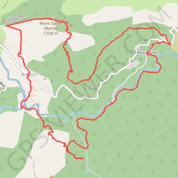 Vascogne - Cascade Vegay - Aiglun - Mont Saint Martin GPS track, route, trail
