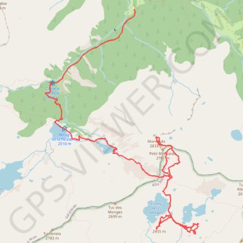 Lacs d'Aigüestortes J5 ascension du Montardo et retour par restanca GPS track, route, trail