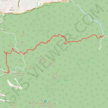Grapeyard Ridge Trail to Baskins Creek Falls GPS track, route, trail